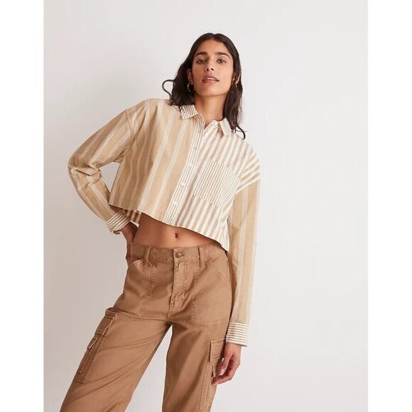 Madewell Womens Modular Oversize‎ Cotton Button-Up Shirt Size Medium - Picture 1 of 9